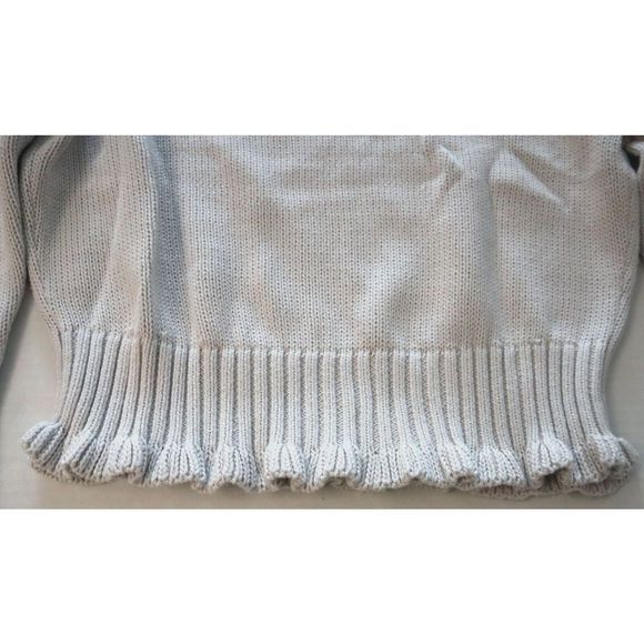 525 America Women's Sz S Light Purple Cropped Ruffle Mock Neck Cotton Sweater - Picture 6 of 6